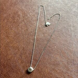 Coach Silver Minimalist Necklace with Elegant Gray Charm